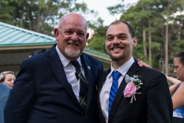 Groom with a wedding guest