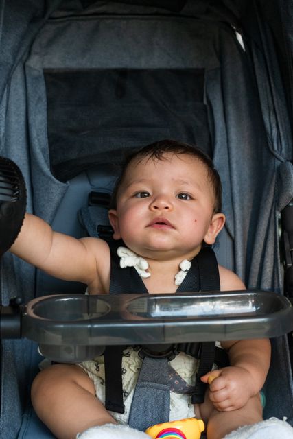 Baby in a stroller at the wedding