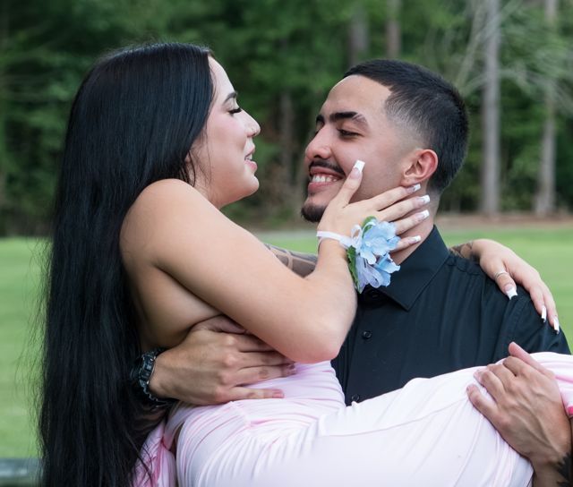 Playful couple portraits outdoors